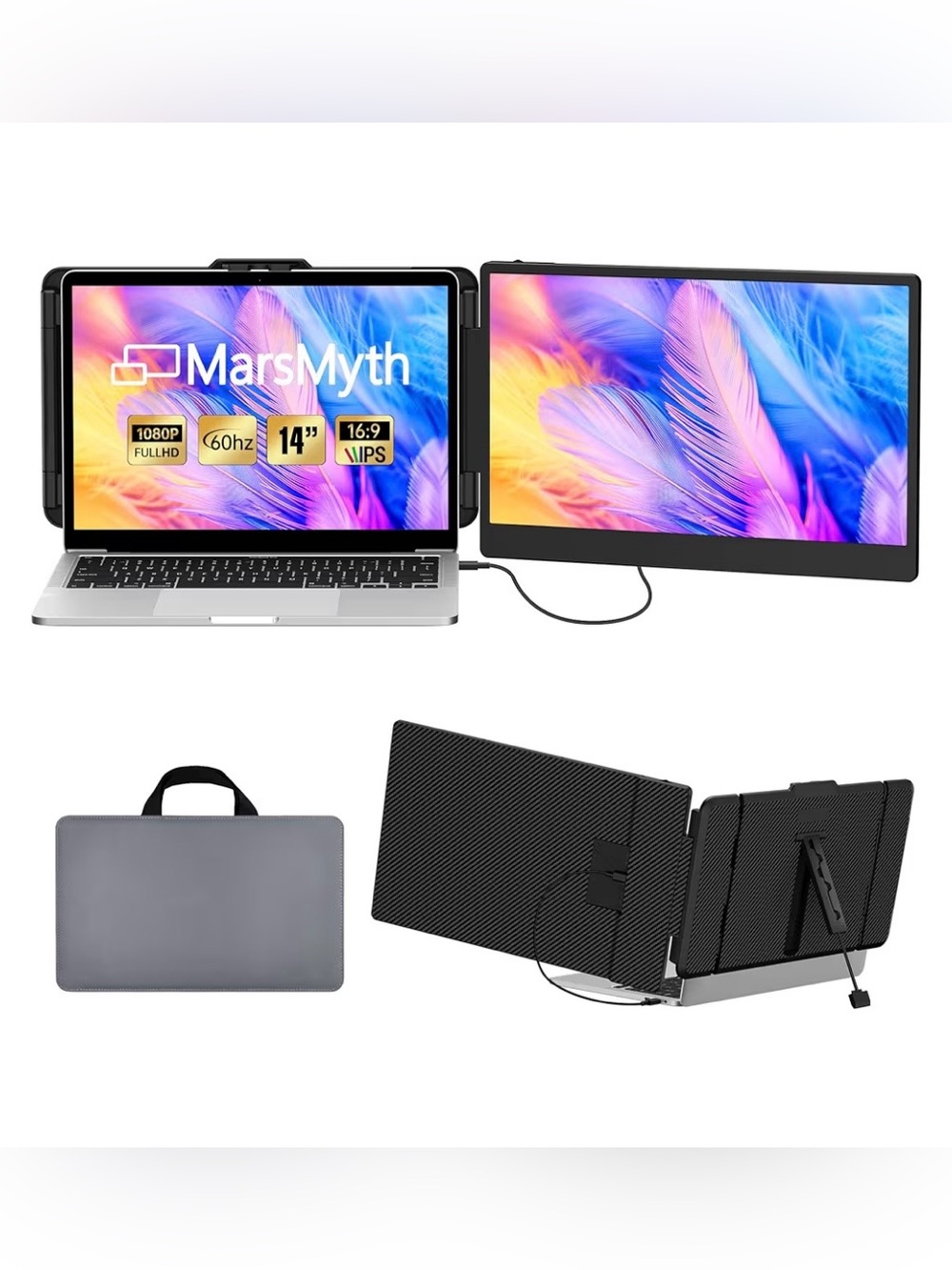 S1 Laptop Screen Extender - 14'' Portable Dual Monitor for Laptops